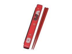 Baguettes japonaises dans leur botier  fleurs  - Comptoir du Japon