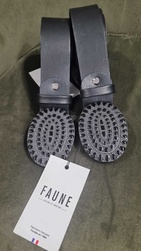 CEINTURON CUIR NOIR FAUNE  - ANN'MODE 