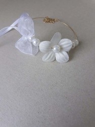 Bracelet Mariage Fleur et Perles Blanches - La Grce Gourmande