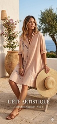ROBE CHEMISE POPELINE ONE ONLY FOR YOU - ANN'MODE 