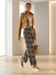 PANTALON FLUIDE PALMIER STARK - ANN'MODE 