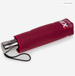09416 - PARAPLUIE ALPHA X-TRA SOLIDE 28 cm BORDEAUX LISERET  - Maroquinerie Diot Sellier