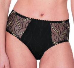 Louisa Bracq Julia culotte taille haute noir/or - Un Temps Pour Elle - Lingerie