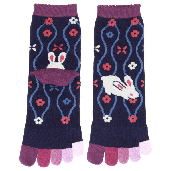 Chaussettes japonaises 5 orteils, lapin - taille 35 à 40 - Comptoir du Japon - Voir en grand