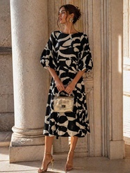 ROBE NOIRE ET BLANCHE SOYA CONCEPT  - ANN'MODE 