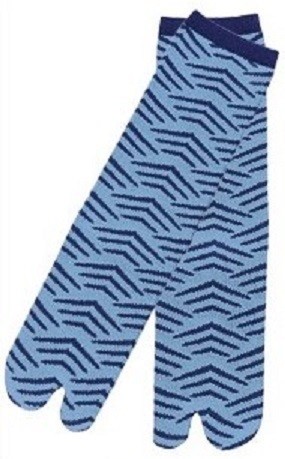 bleu vague - Chaussettes japonaises tabi pour homme - Voir en grand