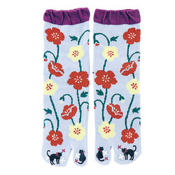 Chaussettes japonaises tabi, imprim chat - 35  40 - Comptoir du Japon