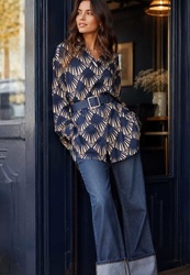 CHEMISE LONGUE IMPRIM� GRAPHIQUE SOYA CONCEPT - ANN'MODE 