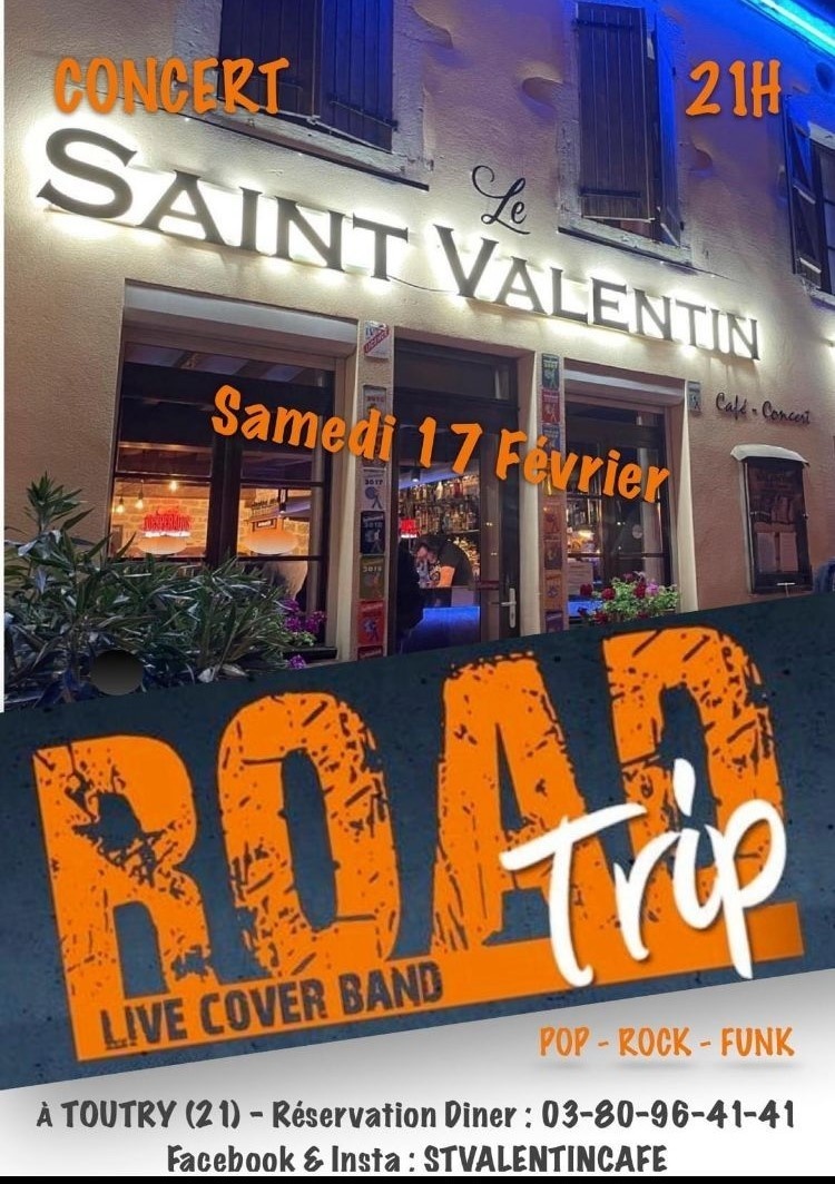 Samedi 17 Février 2024 - ROAD TRIP en concert - PROGRAMMATION CONCERTS 2024 - Café concert Le St Valentin - Voir en grand