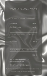 MES TARIFS  - NATHALIE MEDIUM