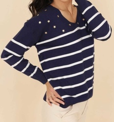 Pull Doux Marinire Etoil  - Cindy Boutique Mode Femmes Hommes Enfants