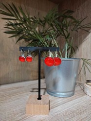 Boucle d'oreilles Rouge - Cindy Boutique Mode Femmes Hommes Enfants