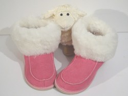 chaussons-pantoufles en mouton retourné trés cocooning rose - La Petite Boutique
