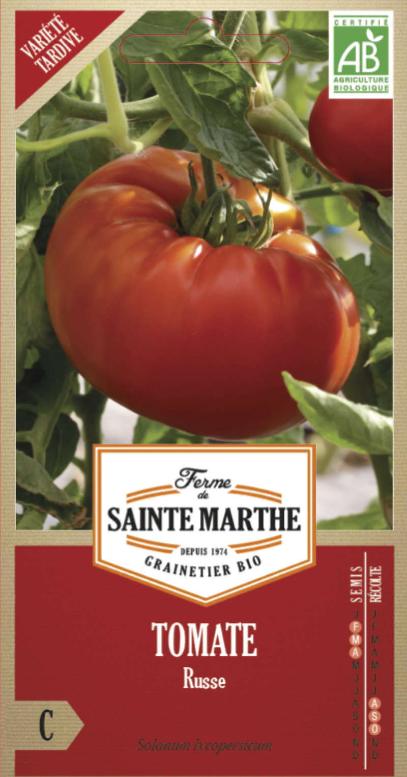 tomate russe bio ferme de sainte marthe graine semence potager sachet semis - Voir en grand