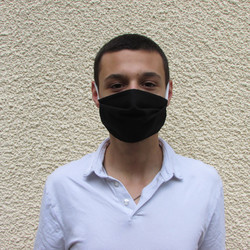  Masque noir 2 couches de tissu coton 6.5 pice/lot de 4 - Cration Sign Edith 