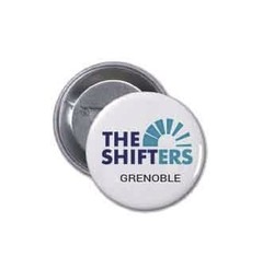 Badge rond epingle metal personnalis Logo  | The shifters - Amalgame imprimeur-graveur