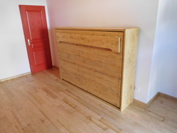 lit relevable ou lit armoire horizontal en 120x190 no 11 - VERCORS LITERIE 