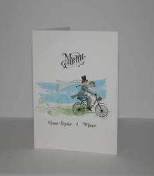 Menu mariage, carte menu   |   Cyclo-tour - Amalgame imprimeur-graveur