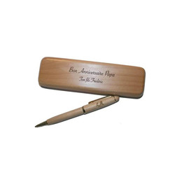 coffret ecrin et stylo en bois gravs | Tabiogu - Amalgame imprimeur-graveur