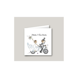 Faire-part mariage, carte invitation | Cyclistes - Amalgame imprimeur-graveur