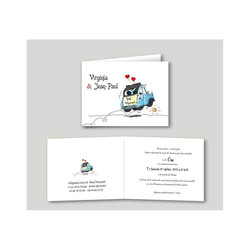  Faire-part, carte  invitation mariage    | 2CV Citron   - Amalgame imprimeur-graveur