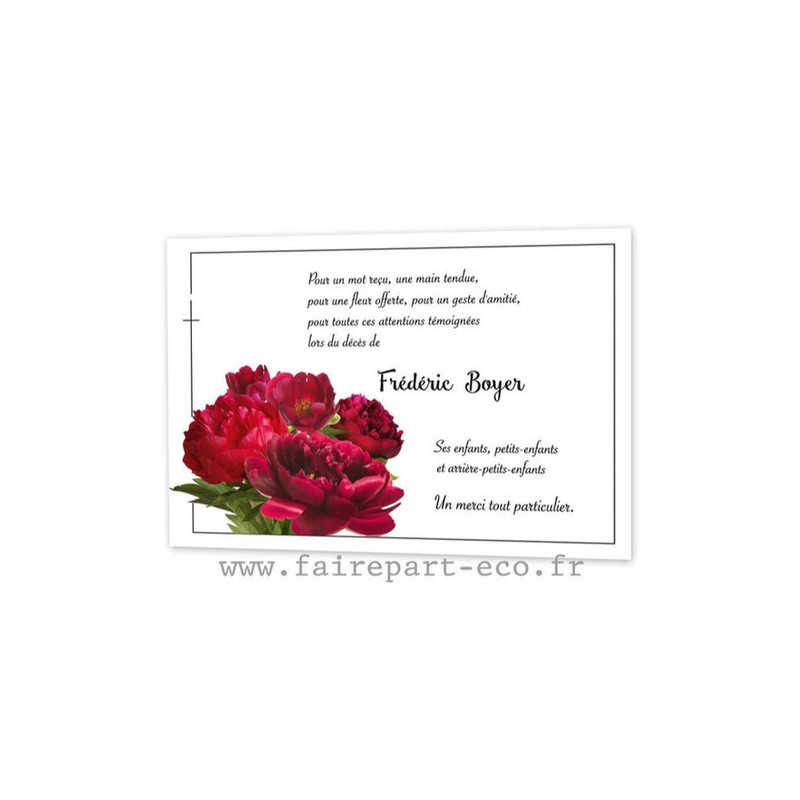 Carte condoléances bouquets