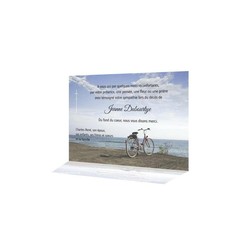 Carte remerciement dcs |  bicyclette - Amalgame imprimeur-graveur