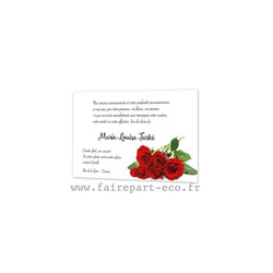 Carte remerciements dcs bouquet roses rouges   |  BACCARA - Amalgame imprimeur-graveur