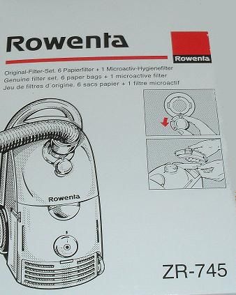 Rowenta Sacs aspirateur zr745 par 6 Filtre 