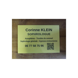 Plaque professionnelle OR lettres/Noires QR code  | Klein  - Amalgame imprimeur-graveur