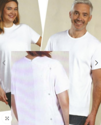 Tee-shirt mdicalis ouvert dans le dos manches courtes - Autrement libre