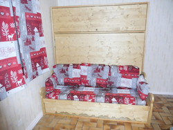 lit relevable ou lit armoire avec banquette rangement  21 - VERCORS LITERIE 