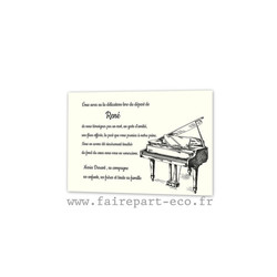 Faire part dcs, carte remerciements dcs  | Pianiste - Amalgame imprimeur-graveur