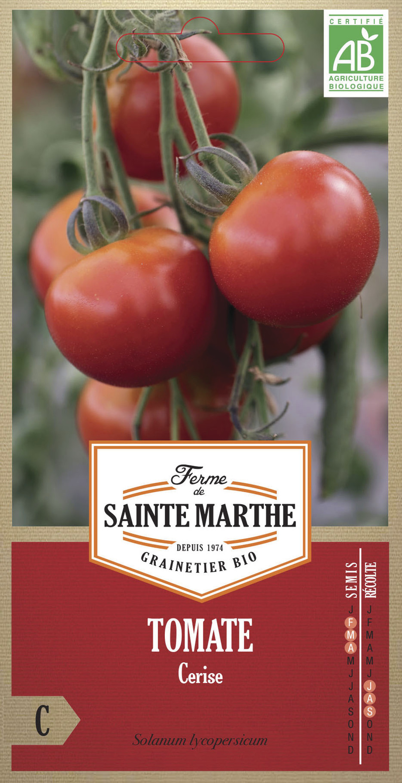 tomate cerise bio ferme de sainte marthe graine semence potager sachet semis - Voir en grand