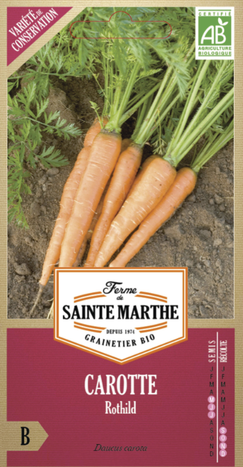 carotte rothild bio la ferme de sainte marthe graine semence potager sachet semis - Voir en grand