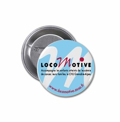  Badge rond personnalise logo  | 75 mm - Amalgame imprimeur-graveur