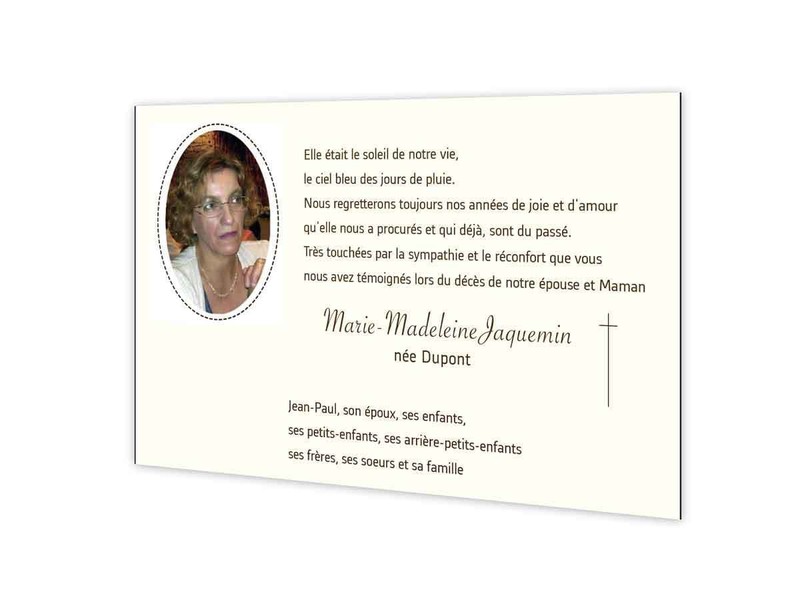 Carte Remerciement Deuil Deces Condoleances Photo Defunt Grenoble Amalgame Imprimeur Graveur