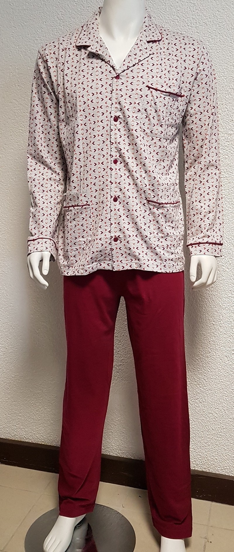 Pyjama veste et pantalon pour hommes HHI8001 - Voir en grand