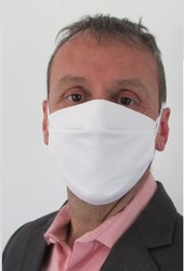 Masque blanc 2 couches de tissu coton 6.5 pice/lot de 4 - Cration Sign Edith 