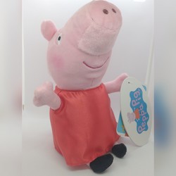 Peluche Peppa pig 21 cm robe rouge - POMME D'AMOUR