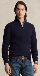 RALPH LAUREN Pull Demi Zip Torsade - MONSIEUR JAMES