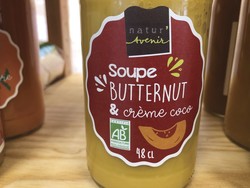 Soupe de butternut et crme de coco Natur'avenir 48cl - Retour aux sources