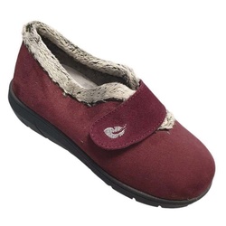 PANTOUFLE VELCRO PL14117 BORDEAUX - PLUMAFLEX - - LUDIVINE CHAUSSEUR- BRETEUIL