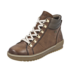 SNEAKERS MONTANT MARRON LACET ZIP LARGEUR G REMONTE D0781 - LUDIVINE CHAUSSEUR- BRETEUIL