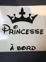 Stickers "Princesse à bord" - Marev'création