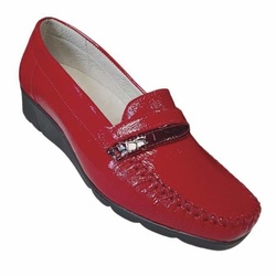 MOCASSIN COMPENSE LOFEN INFINI VERNIS ROUGE - INFINI - - LUDIVINE CHAUSSEUR- BRETEUIL