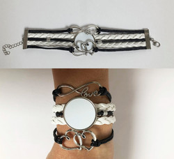 Bracelet avec plaque personnalisable - Marev'création