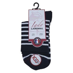 CHAUSSETTES FEMMES COTON RAYE MARINE HAUTE 53061 - LABONAL - - LUDIVINE CHAUSSEUR- BRETEUIL