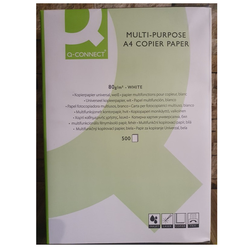 Ramette papier A4 blanc 80g Q-Connect 500 feuilles