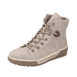 SNEAKERS MONTANT LACET ZIP BEIGE RIEKER N0730-64 - LUDIVINE CHAUSSEUR- BRETEUIL